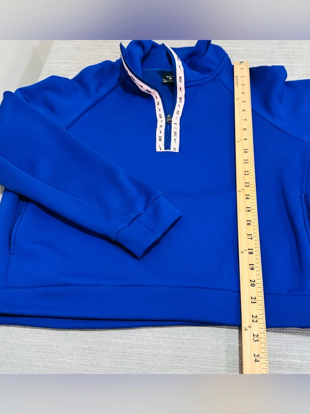 Nike Training Top Womens Size S Dry Therma Fleece Half Zip Pullover Blue